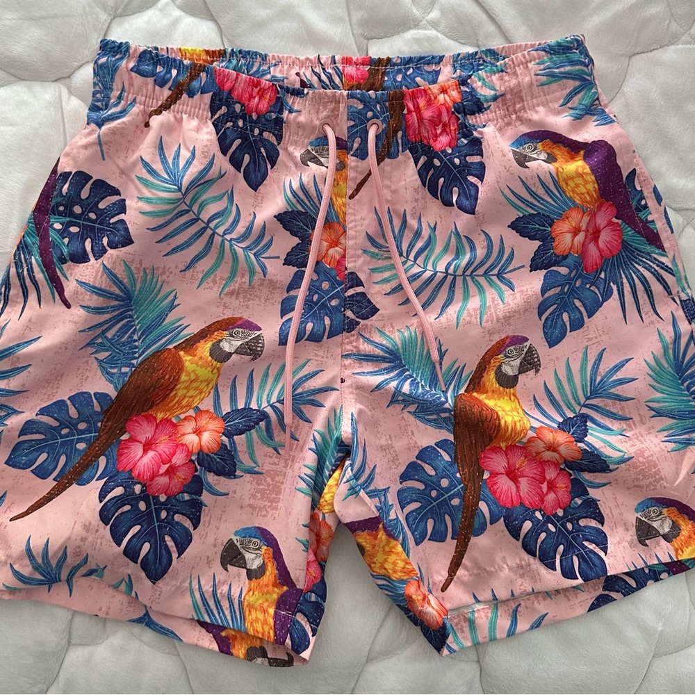 Ring of Fire Pink Parrot Swim Trunks